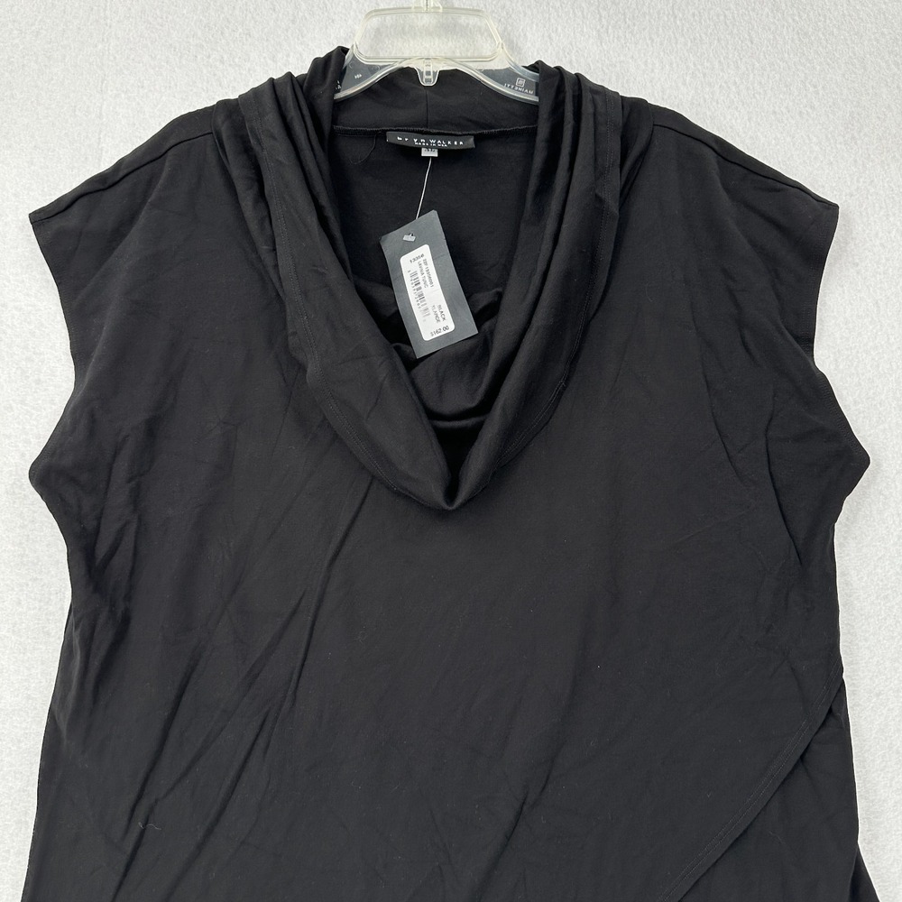 bryn Walker Black Draped Front Sleeveless Tunic - Picture 3 of 11